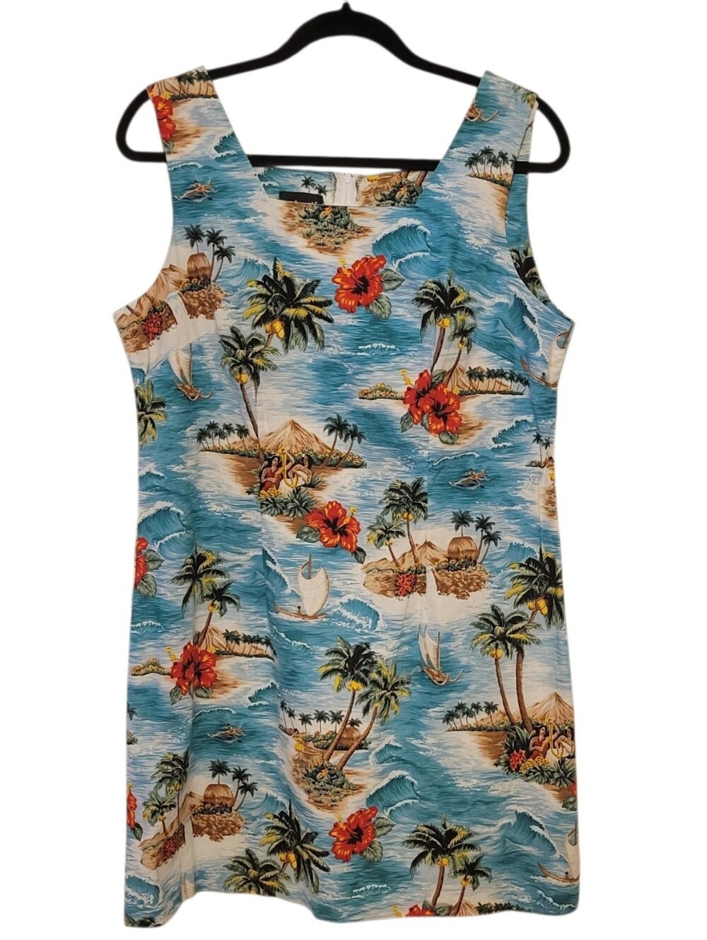 Shannon Marie Hawaii Tropical‎ Print Sleeveless Sheath Mini Dress Size 14